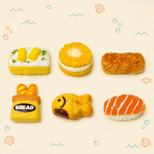 Food Series C | Taiyaki, Baguette & Sushi Bread Squishy Toy, Cute Food-Themed Stress Relief and Relaxation Toy