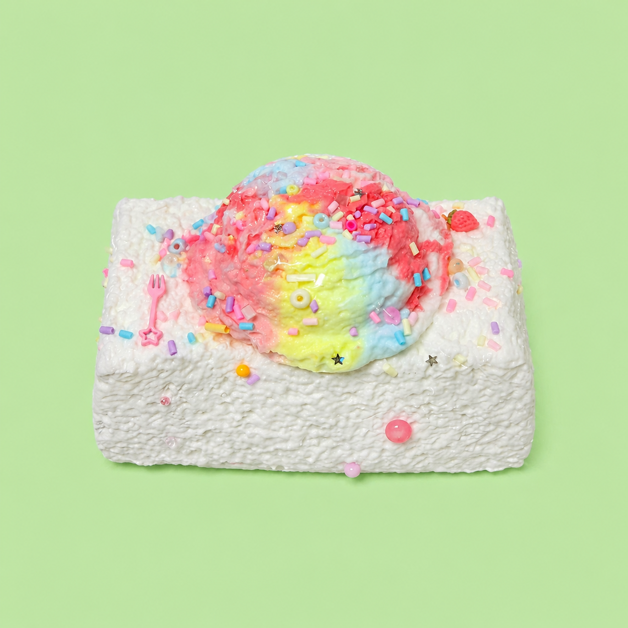 Dessert Series A | Cream Cake & Ice Cream Toast Squishy Toy, Cute Food-Themed Stress Relief and Relaxation Toy