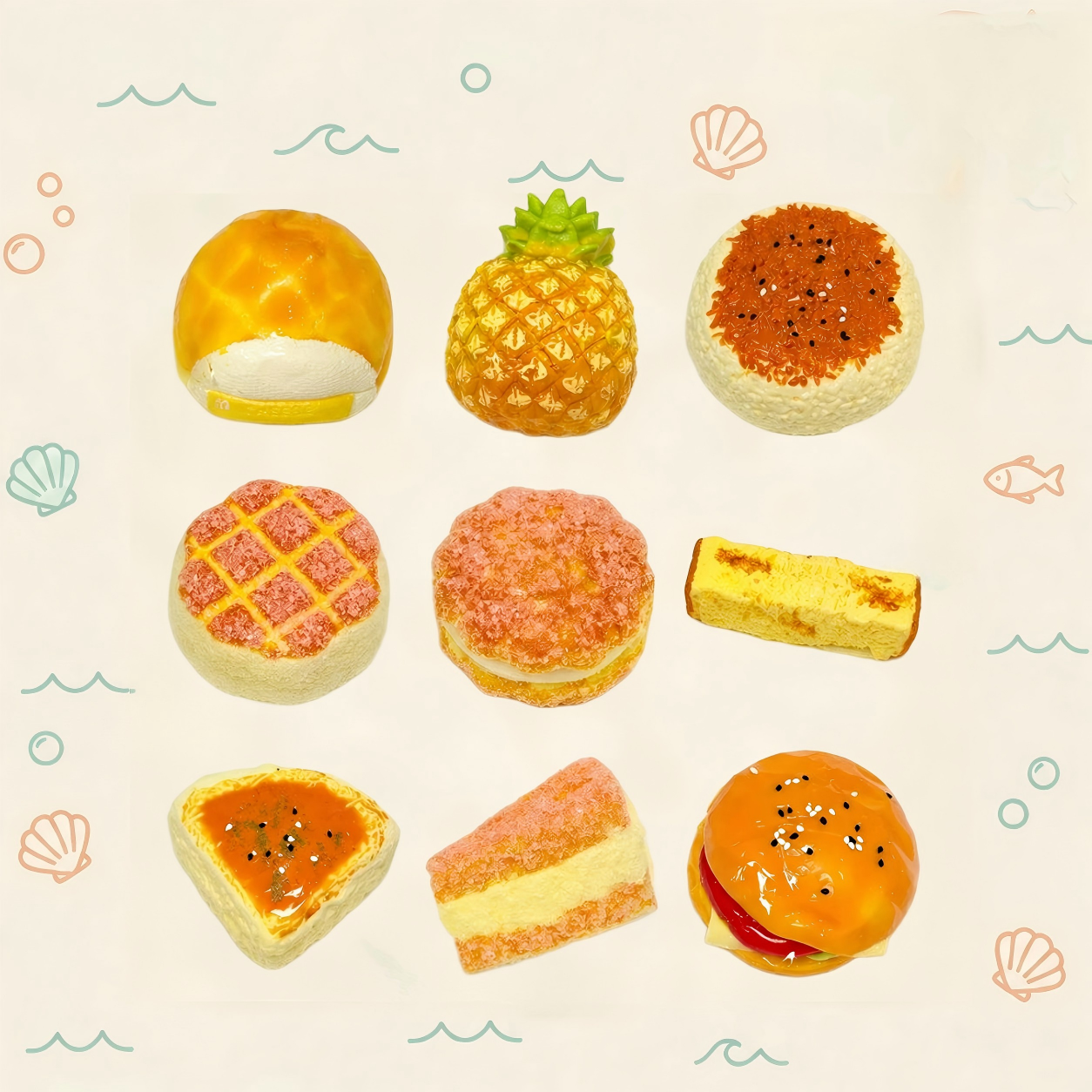 Food Series A| Realistic Toast & Rice Ball Slow-Rising Squishies