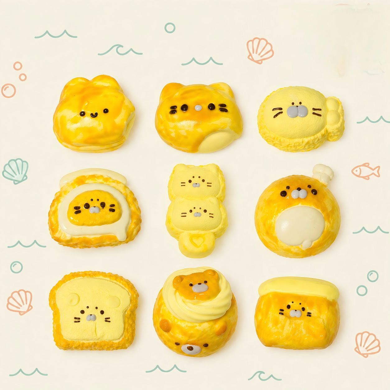 Seal Series B | Adorable Seal Bread Squishy Toy, Soft Slow-Rebound Stress Relief Design for Relaxation and Fun